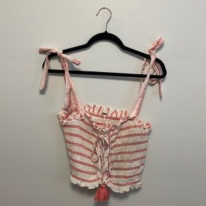 Free People Electric Love Smocked Crop Top